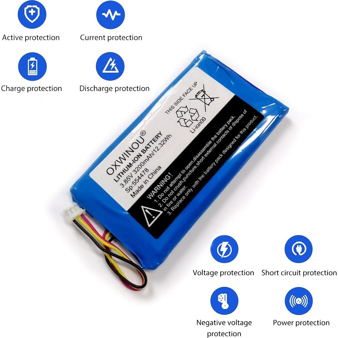 Batería de Reemplazo OWXINOU para Monitor Bebé DXR-8 Pro 3200mAh