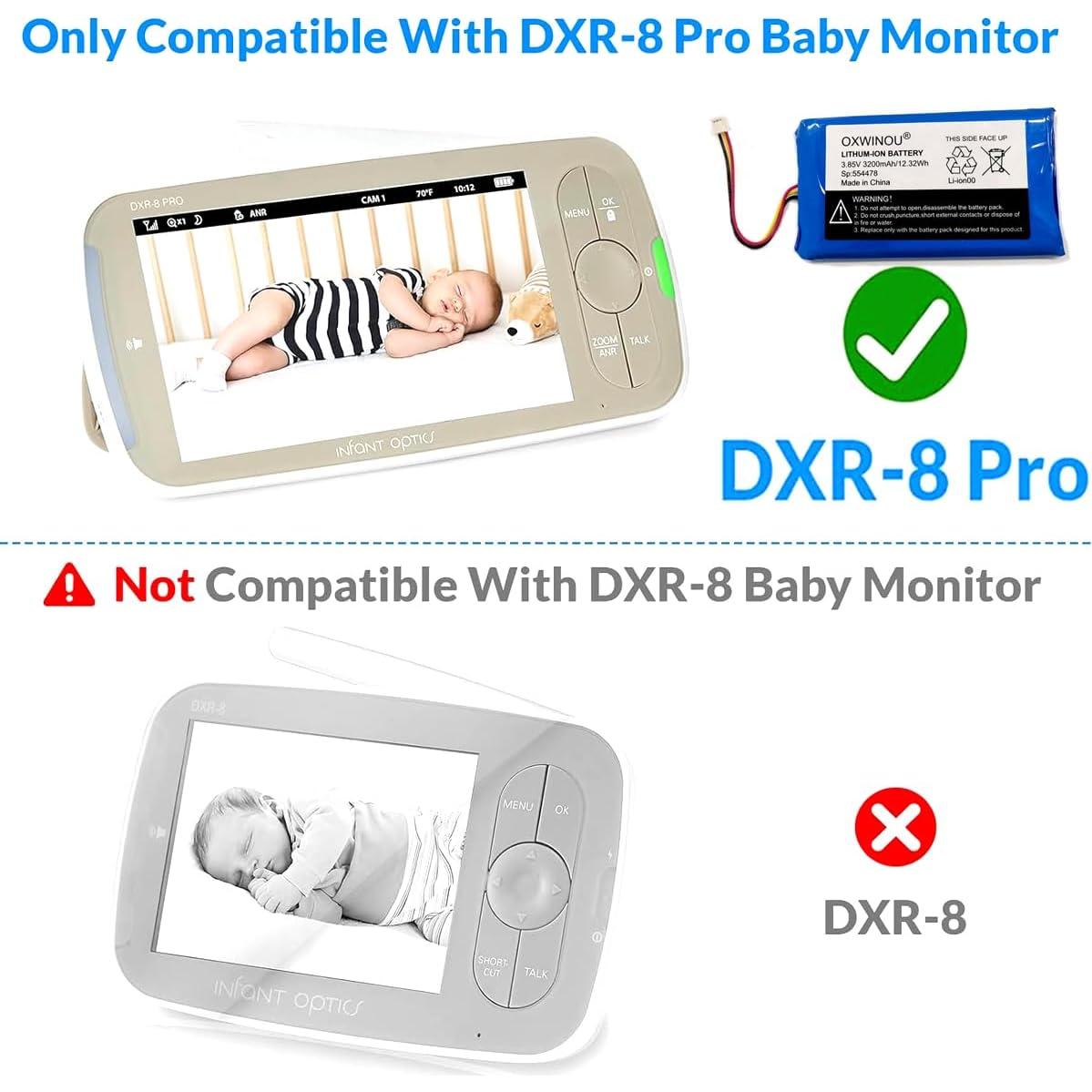 Batería de Reemplazo OWXINOU para Monitor Bebé DXR-8 Pro 3200mAh