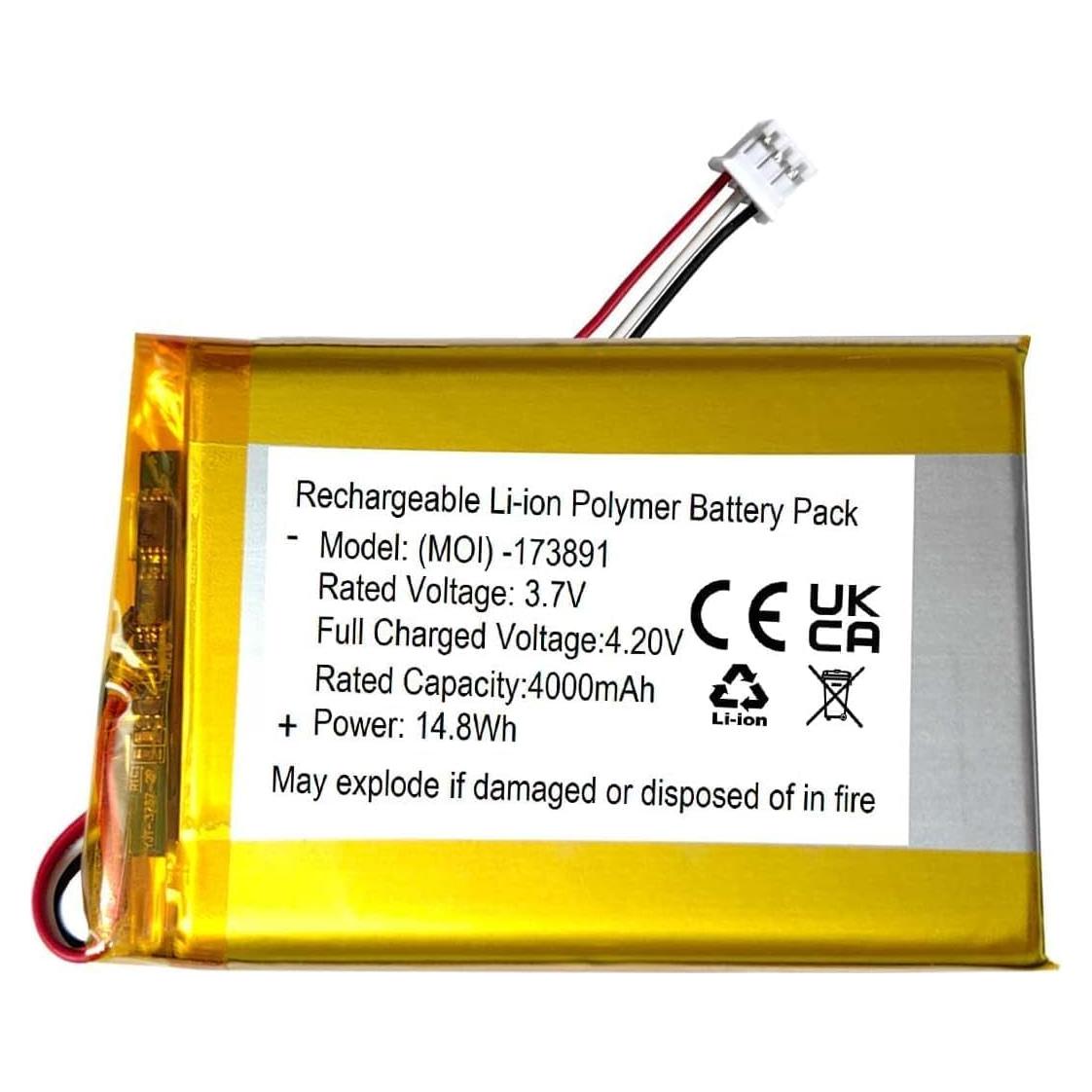 Batería recargable 3.7V 4000mAh para monitor HelloBaby HB6560/HB6081/HB6250