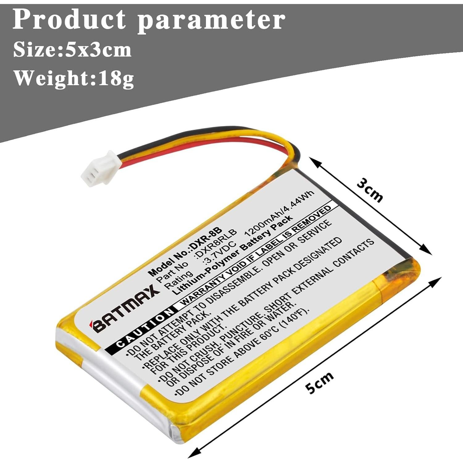 Batería Li-ion Batmax SP803048 1200mAh para Monitor Bebé DXR-8