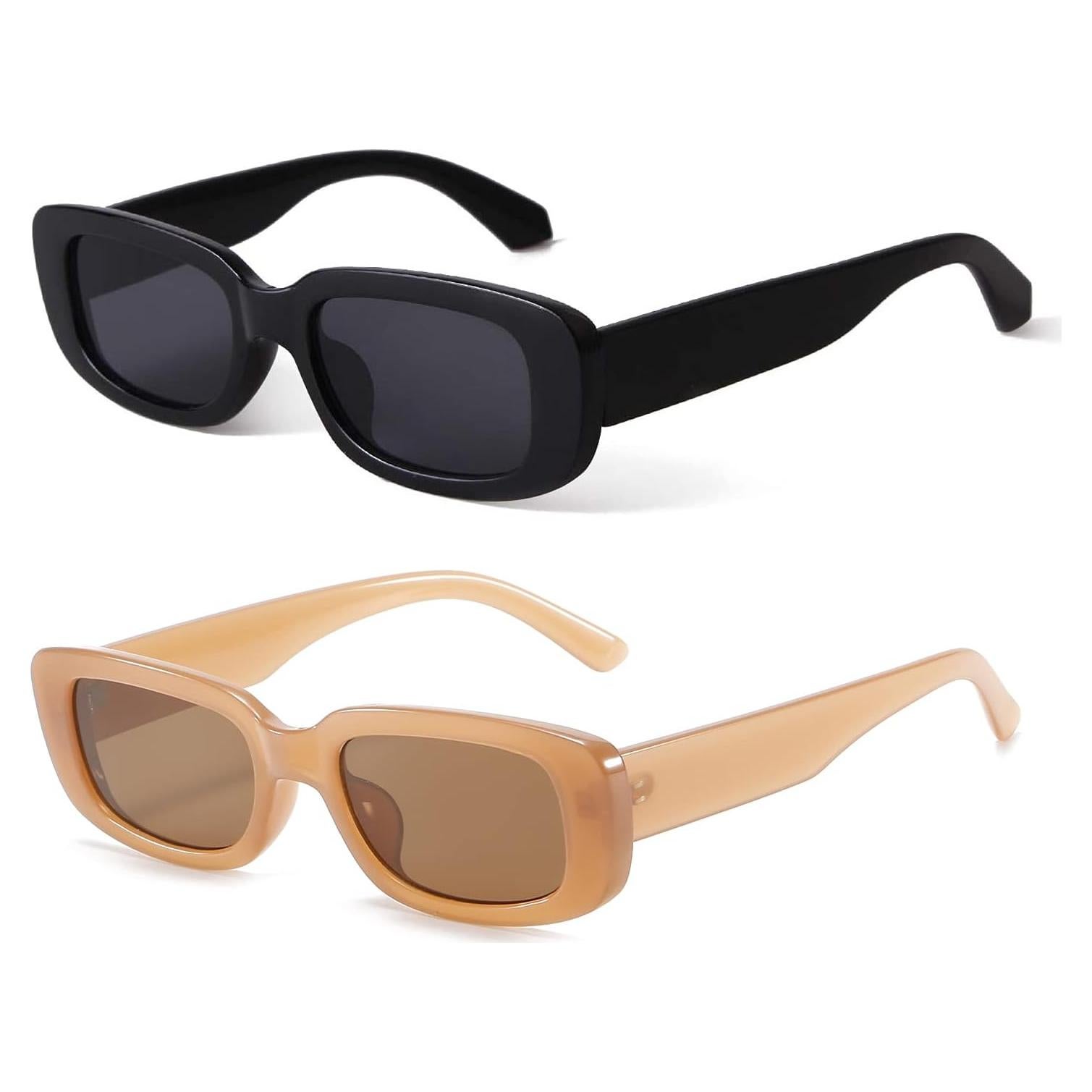 Gafas de sol BUTABY para mujeres, retro UV400, marco negro