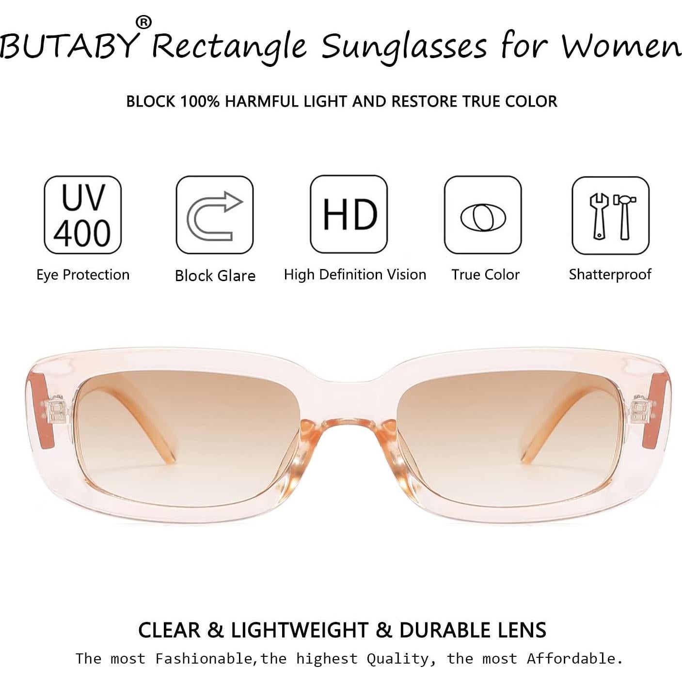 Gafas de Sol BUTABY Rectangulares UV400 para Mujeres