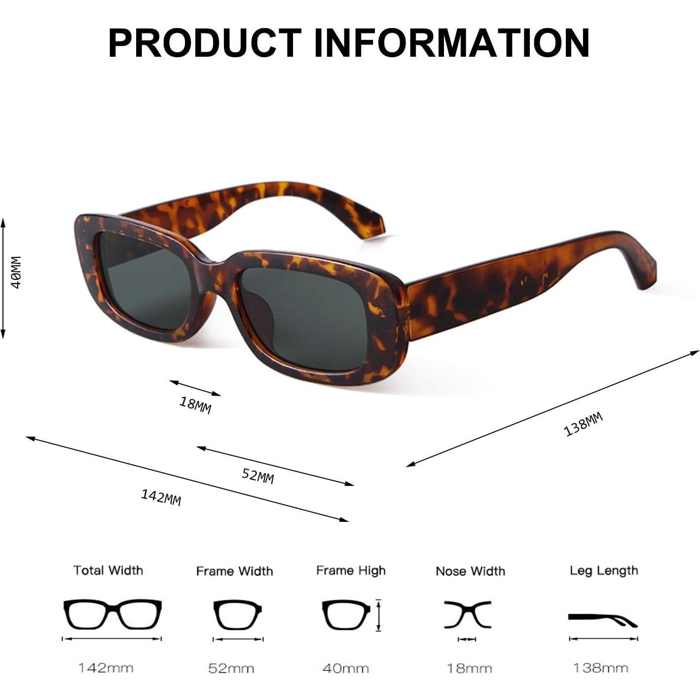 Gafas de sol BUTABY para mujeres, retro UV400, marco leopardo