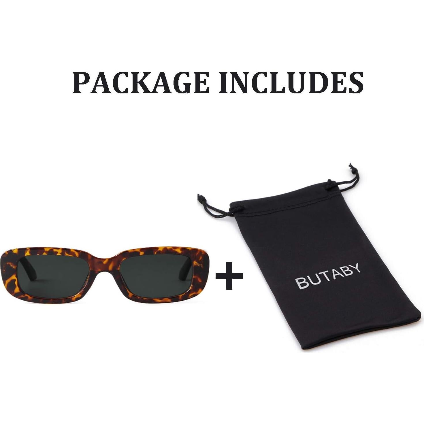 Gafas de sol BUTABY para mujeres, retro UV400, marco leopardo