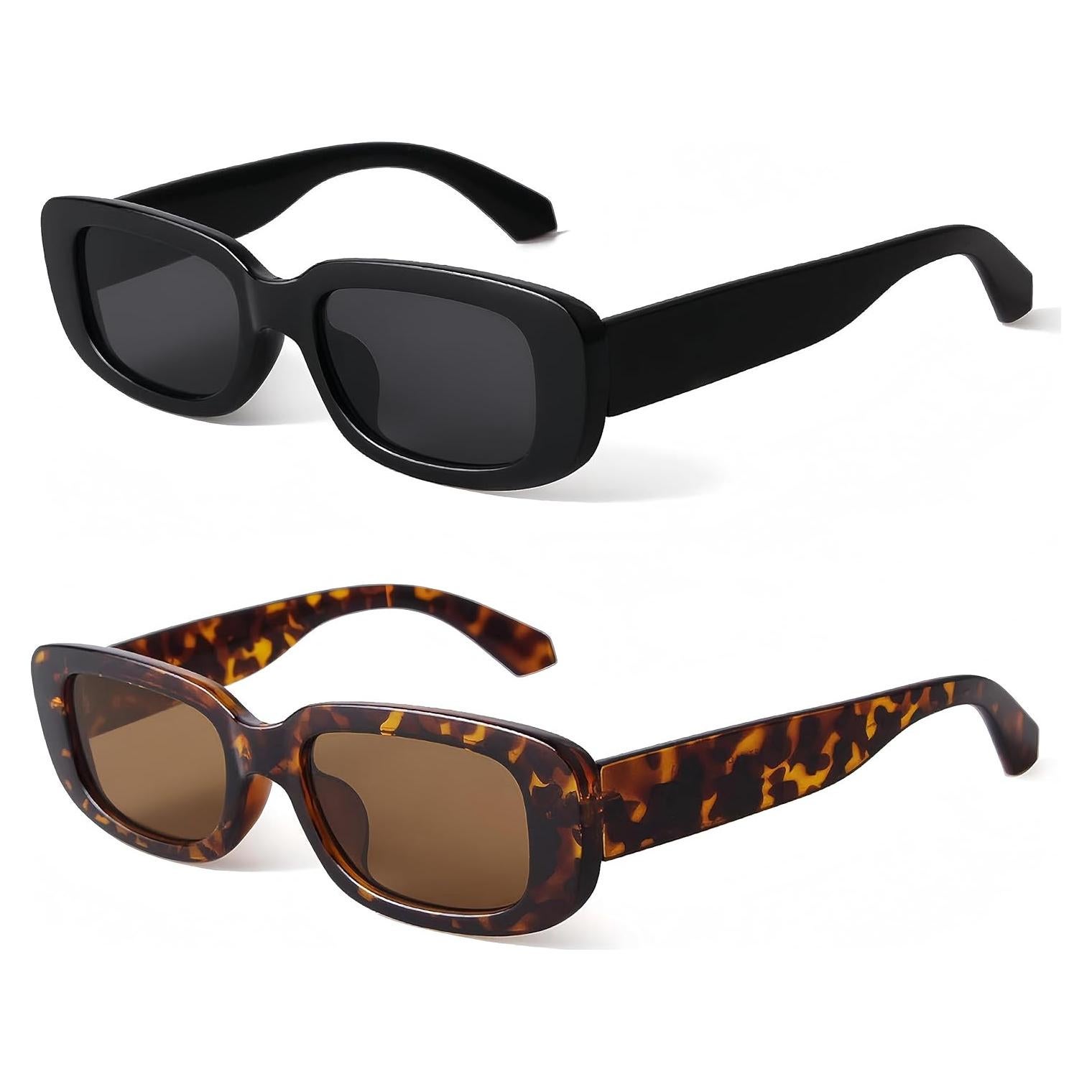Gafas de sol BUTABY retro UV400 para mujeres, marco negro