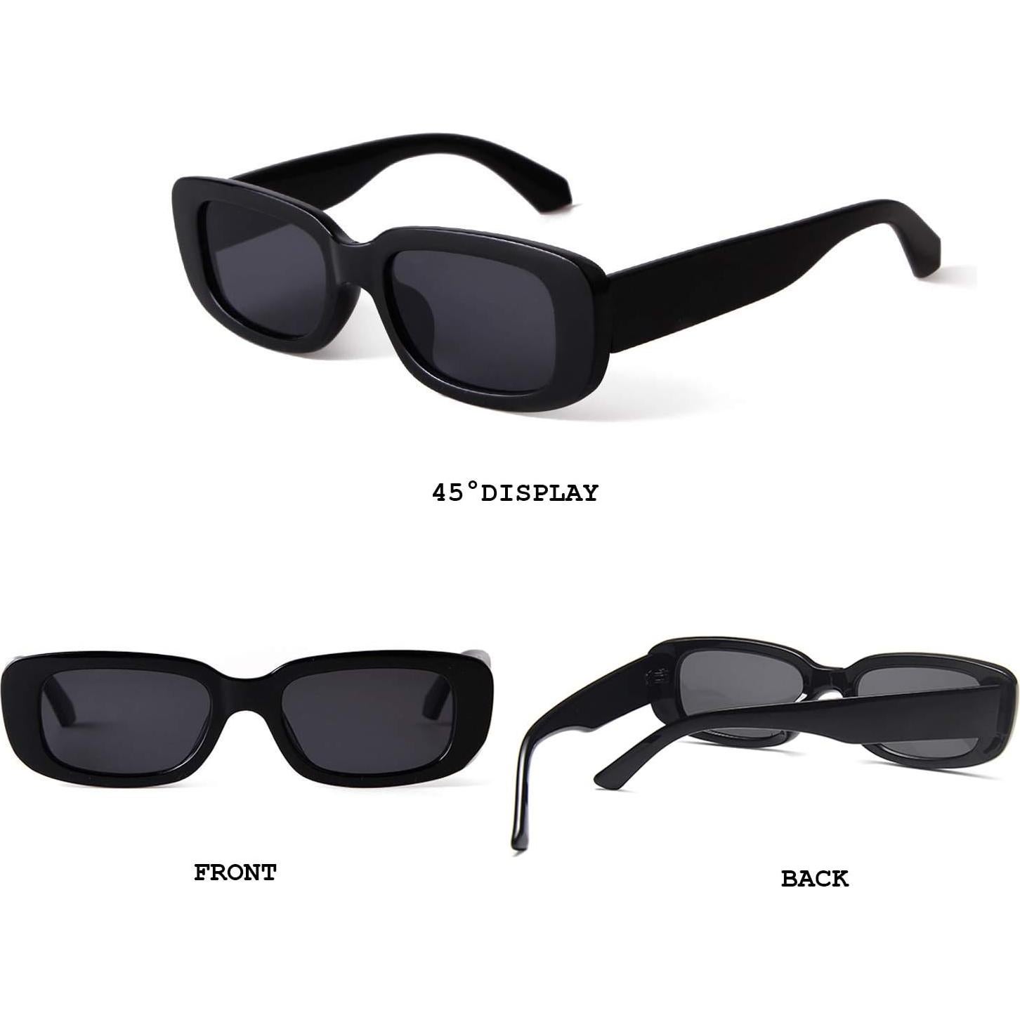 Gafas de sol BUTABY retro UV400 para mujeres, marco negro