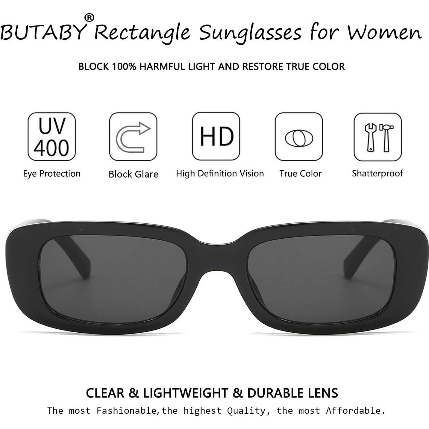 Gafas de Sol BUTABY Rectangulares UV400 para Mujeres