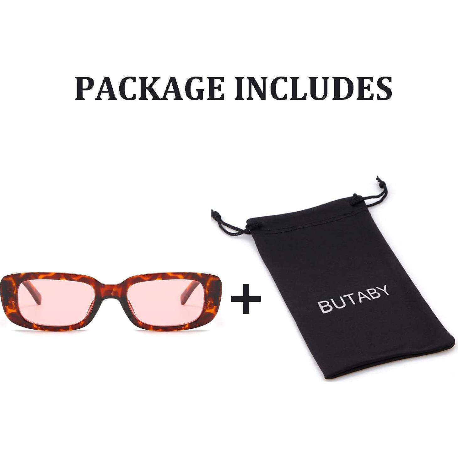 Gafas de Sol BUTABY Rectangulares UV400 Moda Vintage