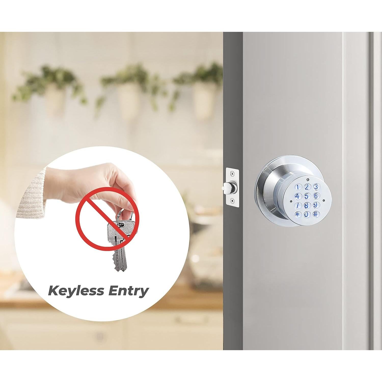 Perilla de puerta inteligente Buoan YL-99 plata con teclado