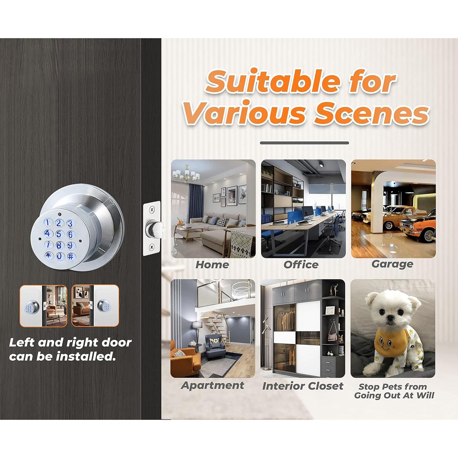 Perilla de puerta inteligente Buoan YL-99 plata con teclado