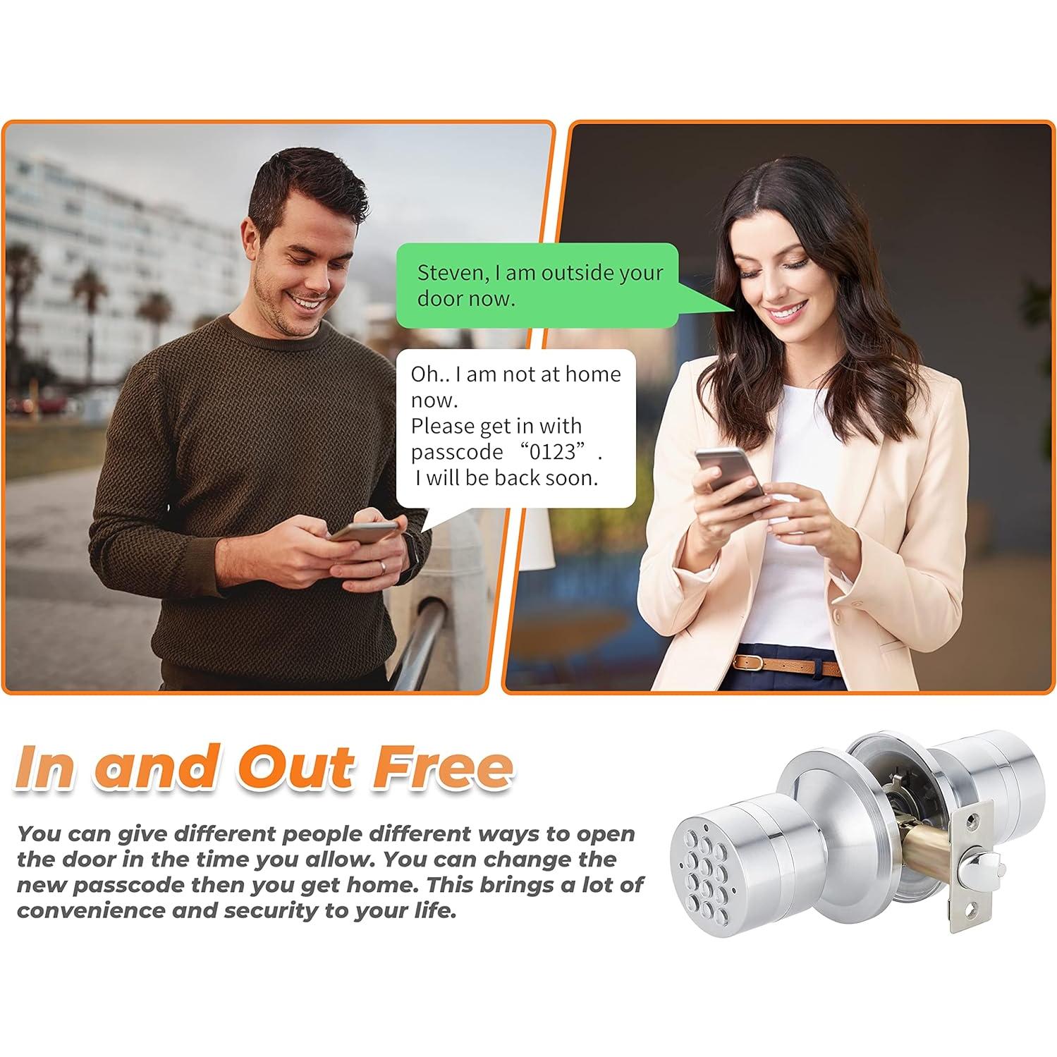 Perilla de puerta inteligente Buoan YL-99 plata con teclado