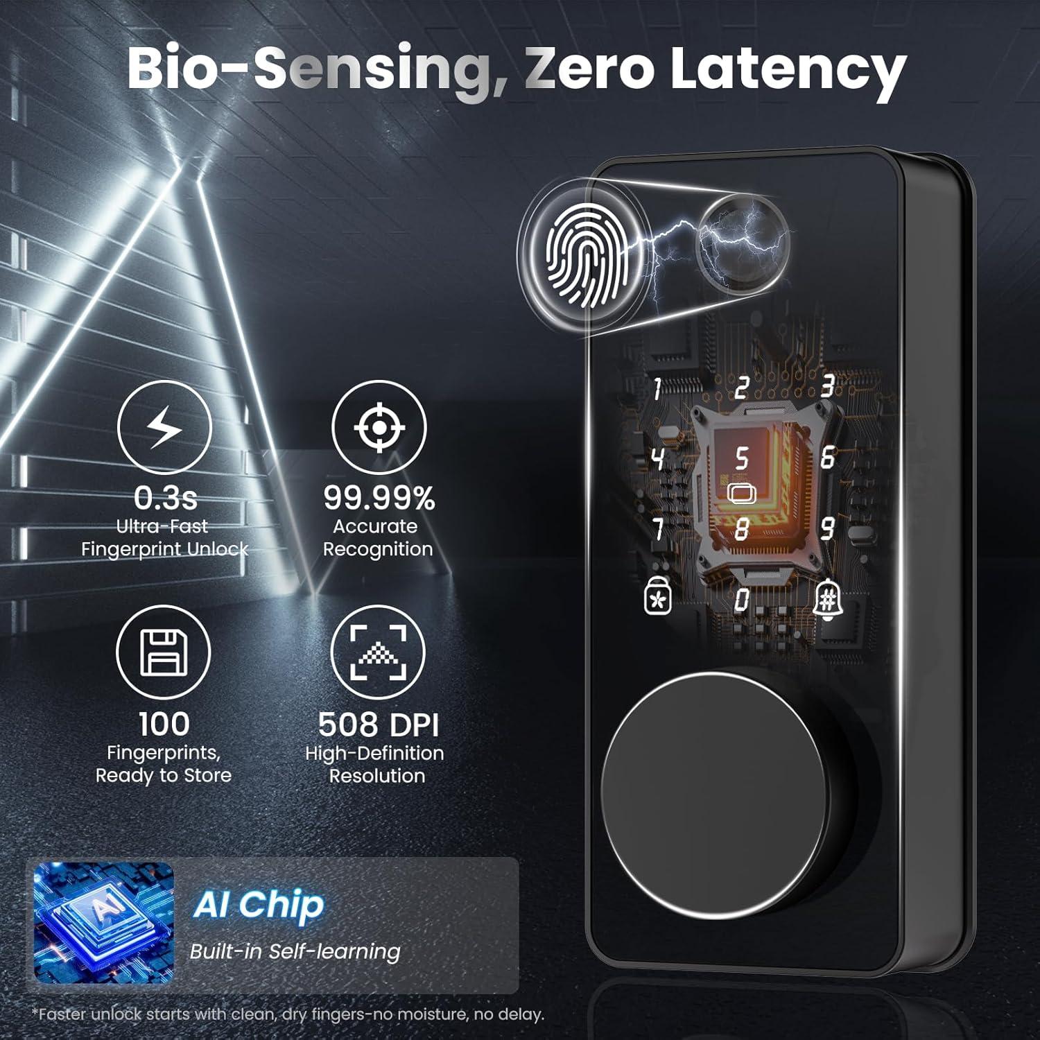 Cerradura Inteligente Biquole QEK-S03 con Huella Dactilar y App