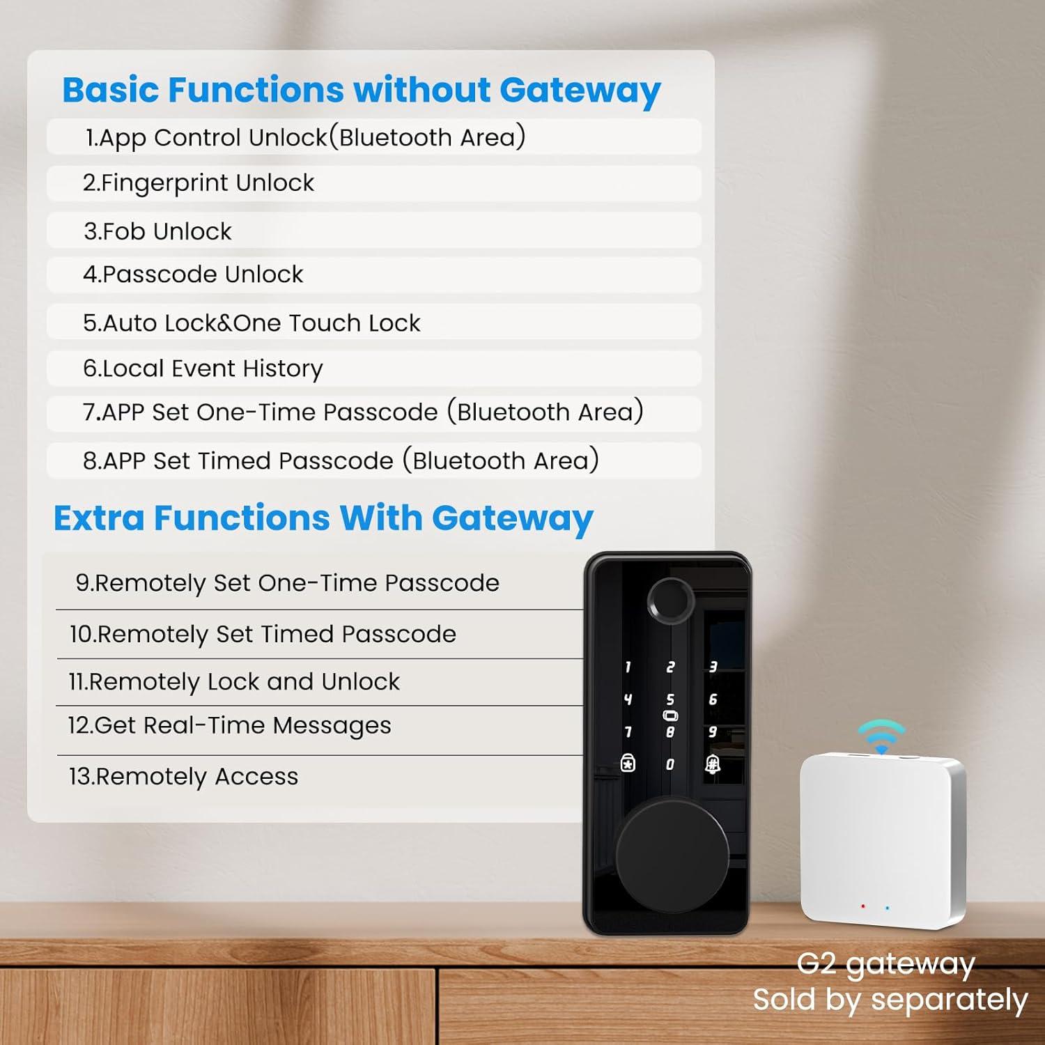 Cerradura Inteligente Biquole QEK-S03 con Huella Dactilar y App