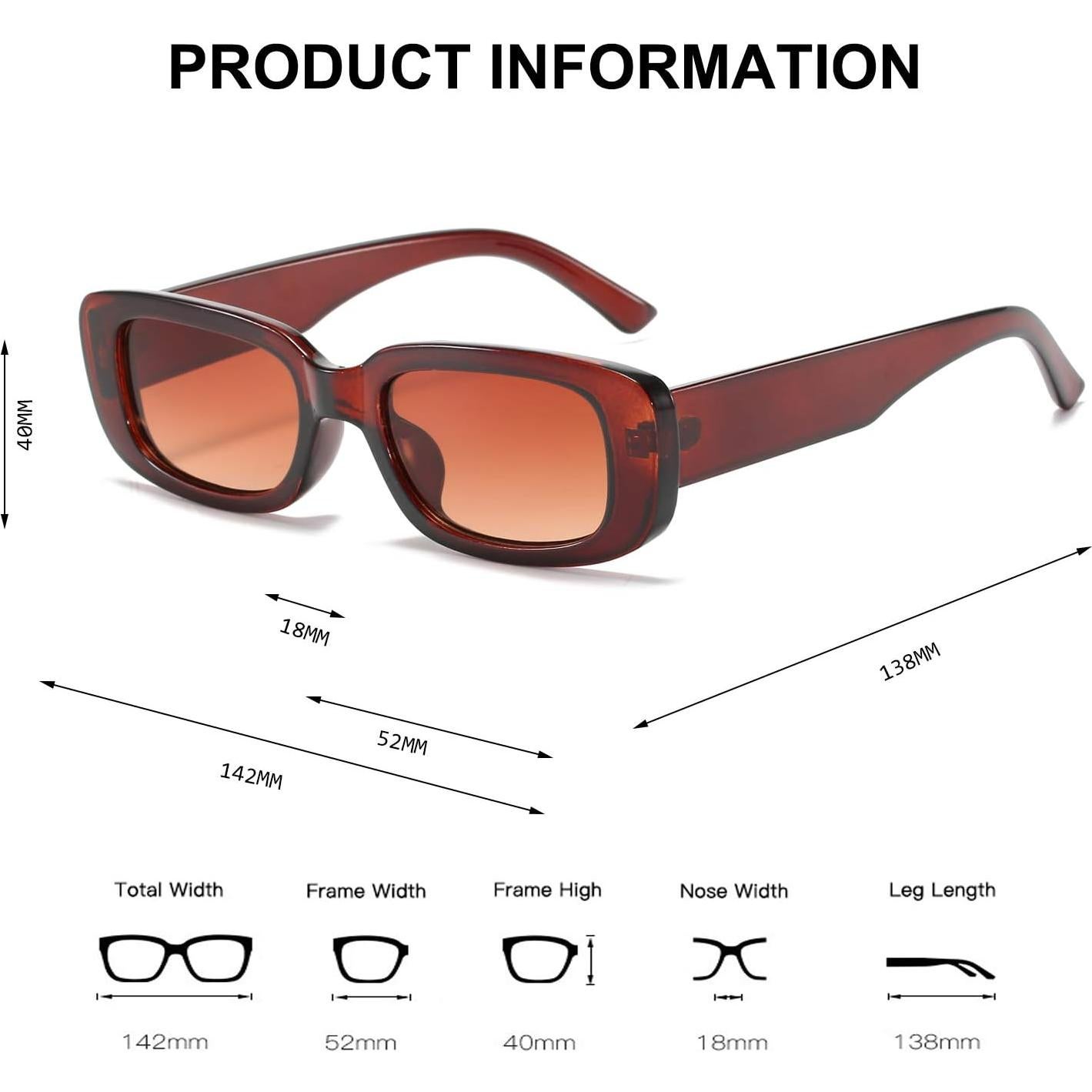 Gafas de Sol BUTABY Rectangulares UV400 para Mujeres