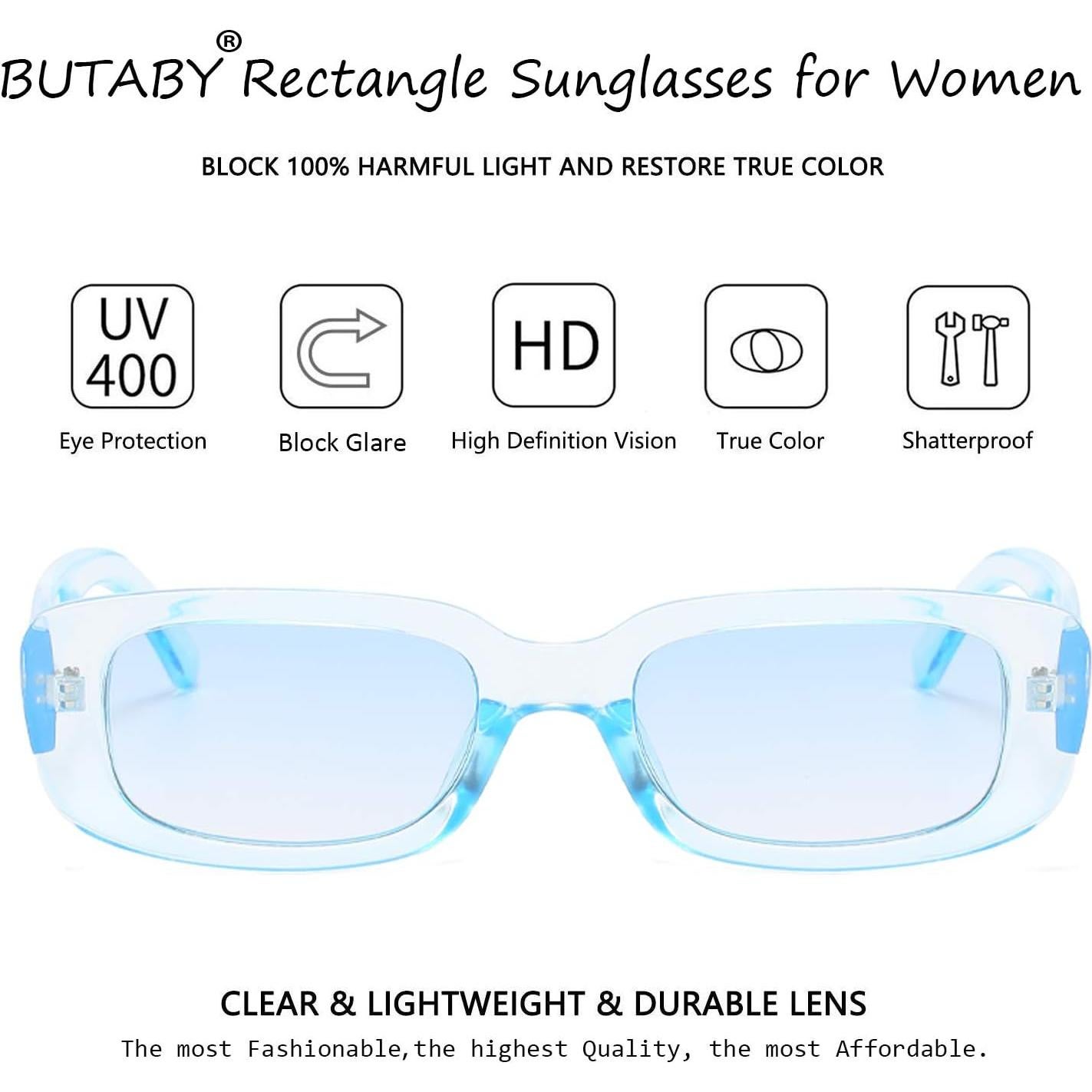 Gafas de Sol BUTABY Rectangulares UV400 para Mujeres