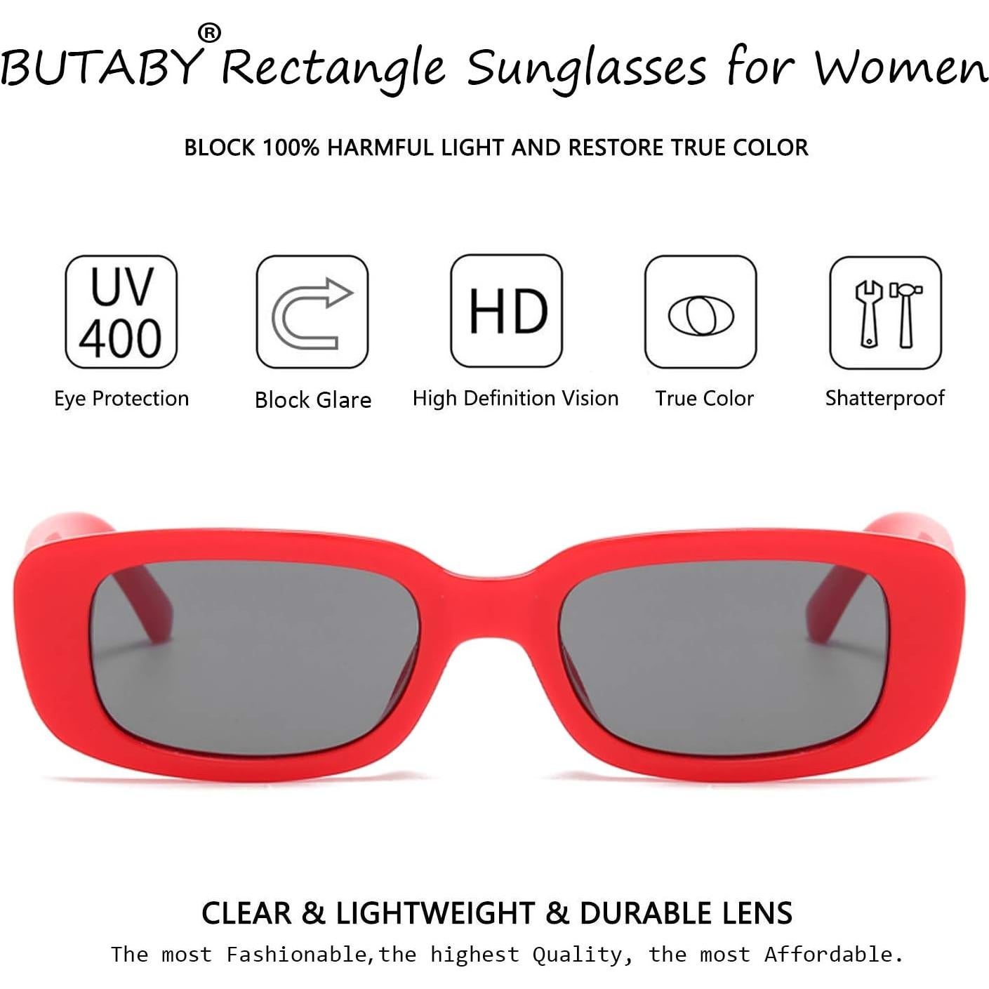Gafas de Sol BUTABY Rectangulares UV400 para Mujeres