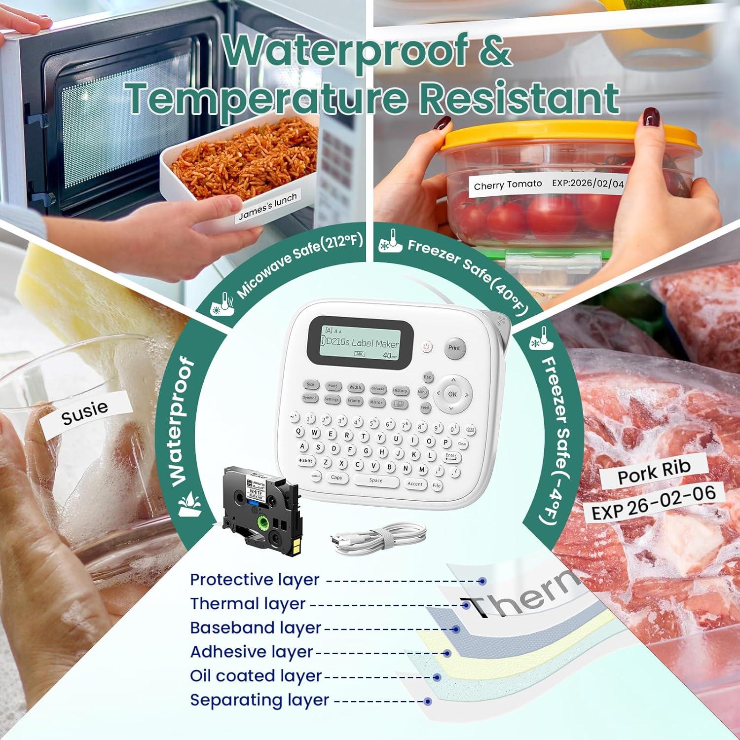 Máquina de Etiquetas VolenGo D210S con Cinta Laminada 12mm