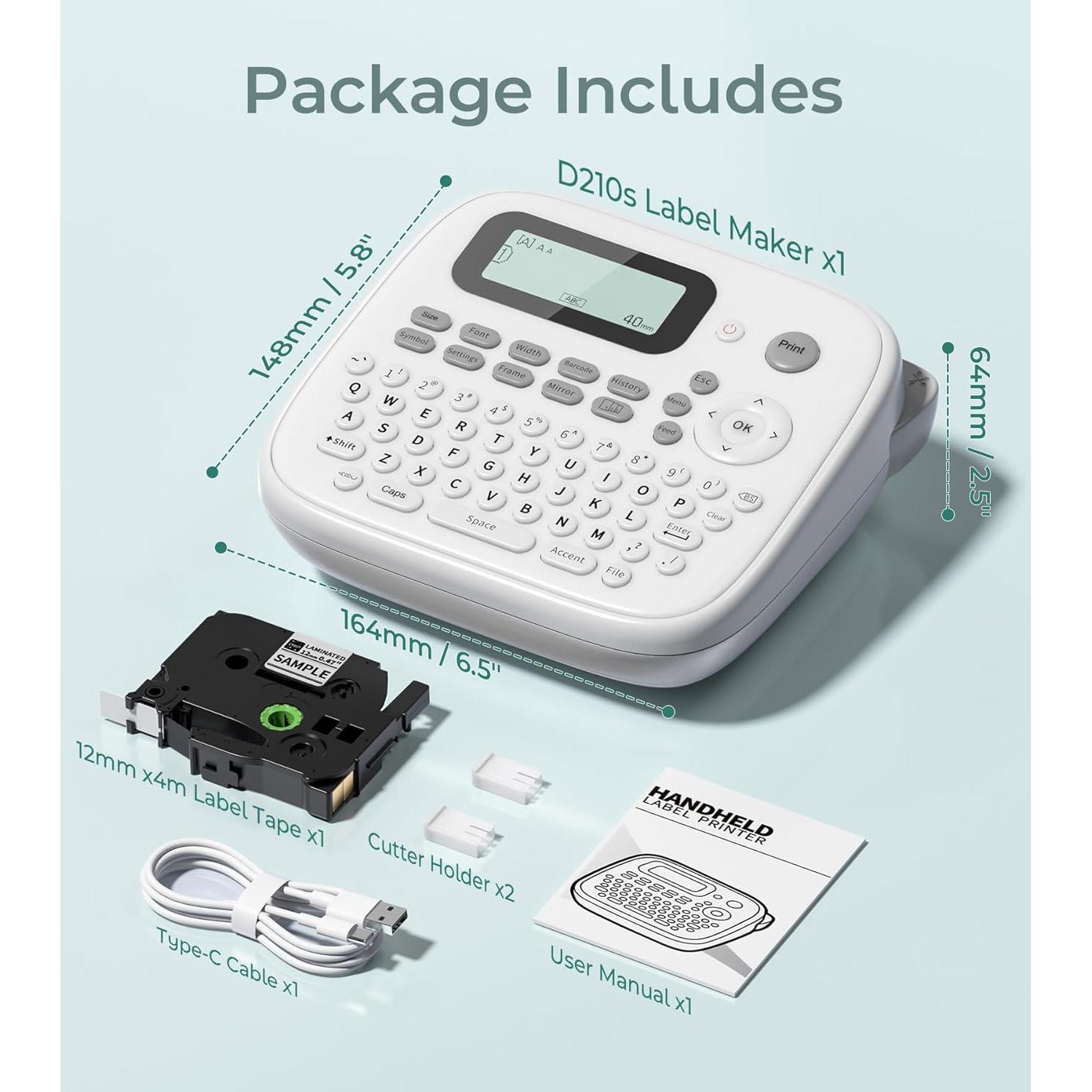 Máquina de Etiquetas VolenGo D210S con Cinta Laminada 12mm