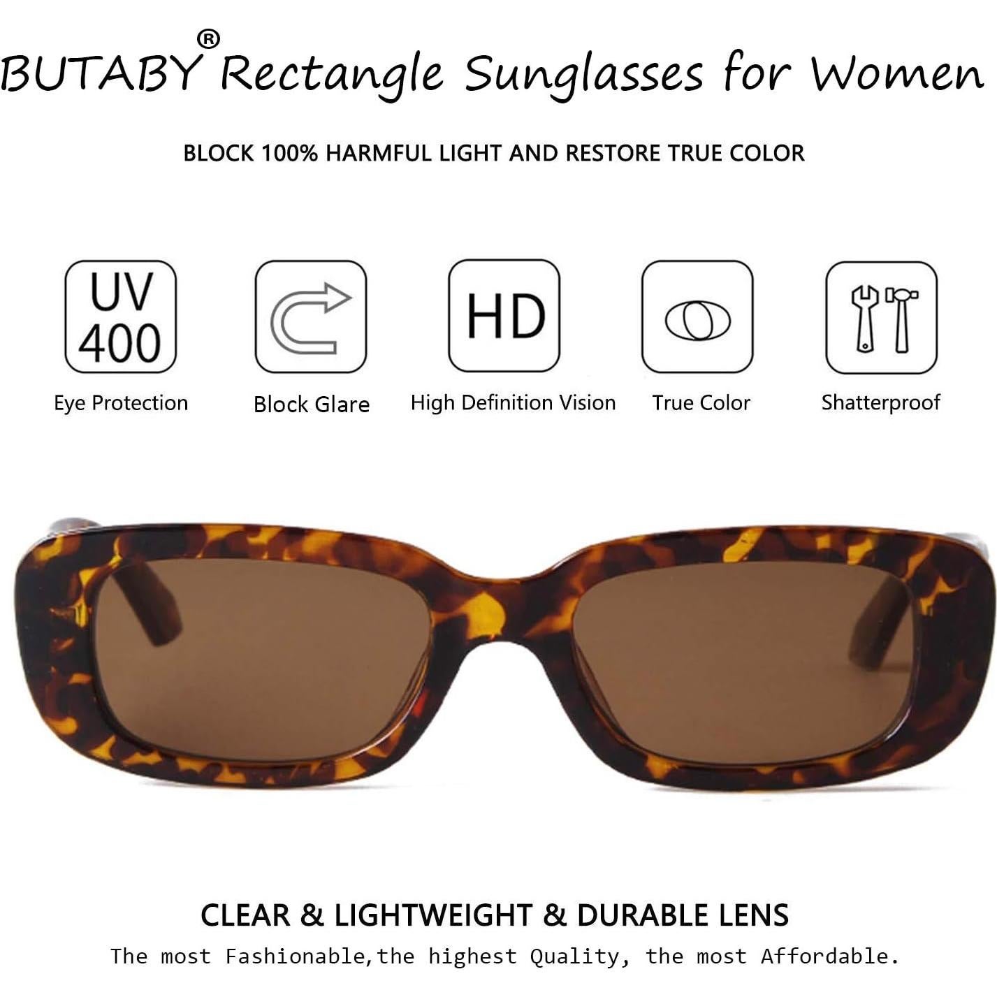 Gafas de sol BUTABY retro UV400 para mujeres estilo 90s