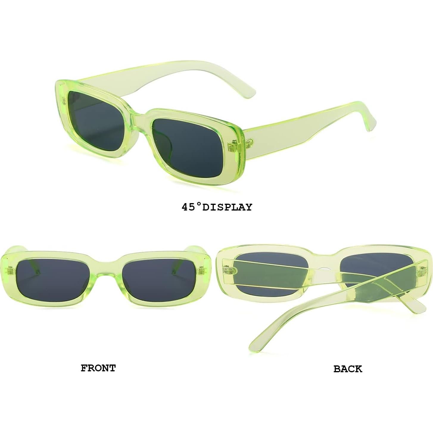 Gafas de sol BUTABY para mujer, retro UV400, marco verde