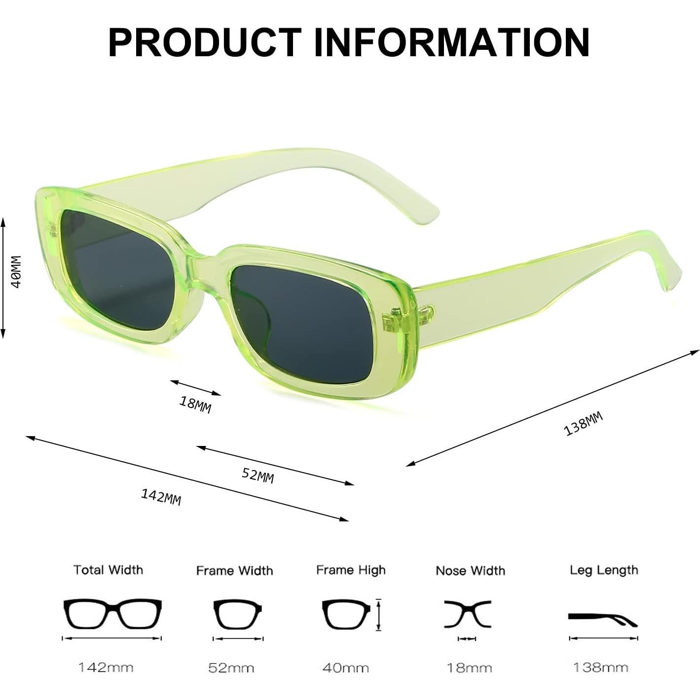 Gafas de sol BUTABY para mujer, retro UV400, marco verde