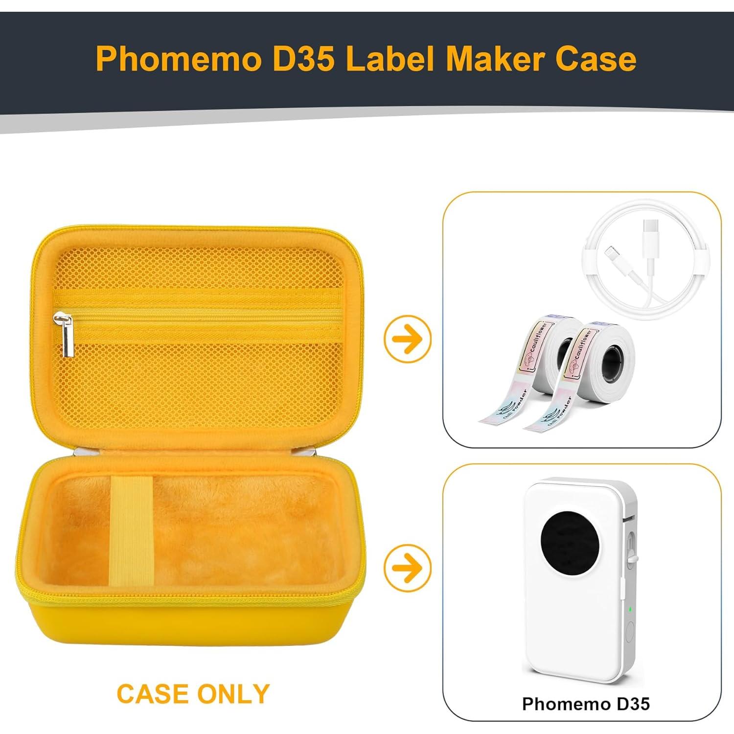 Funda Protectora RAIALL para Etiquetadora Phomemo D30/D35 Amarillo