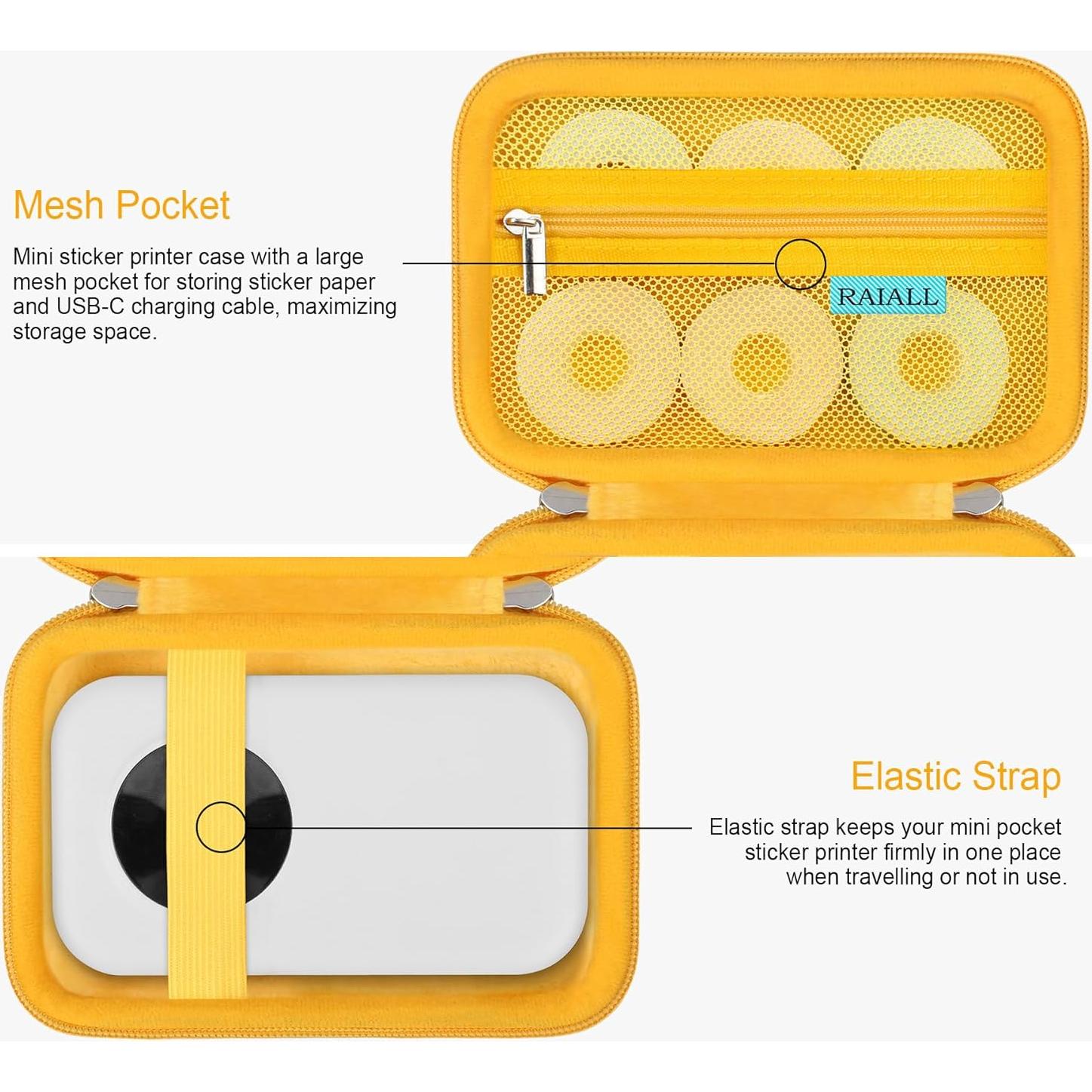 Funda Protectora RAIALL para Etiquetadora Phomemo D30/D35 Amarillo