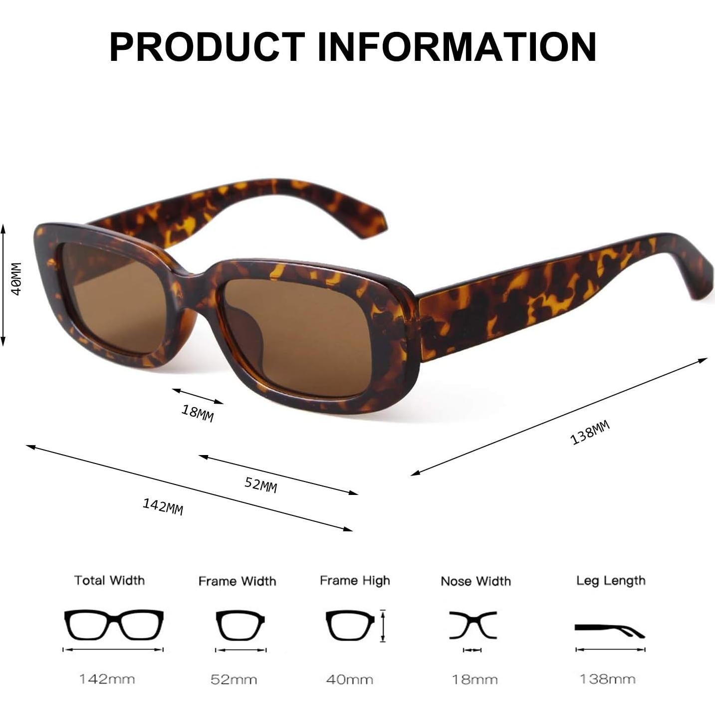 Gafas de Sol BUTABY Retro UV400 para Mujeres Marco Leopardo