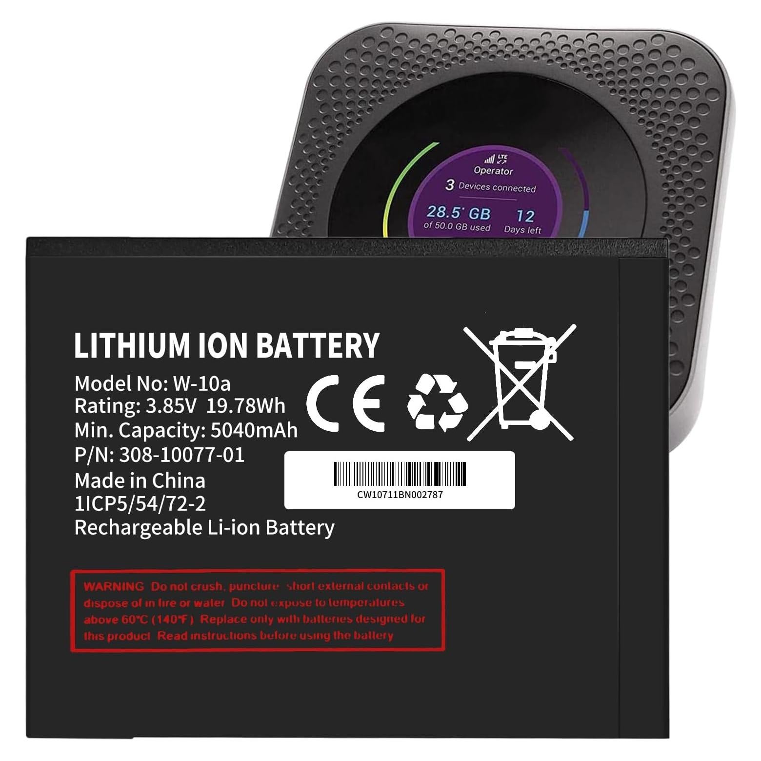 Batería W-10a Senpinkboo para Enrutador Móvil Netgear M1 M2