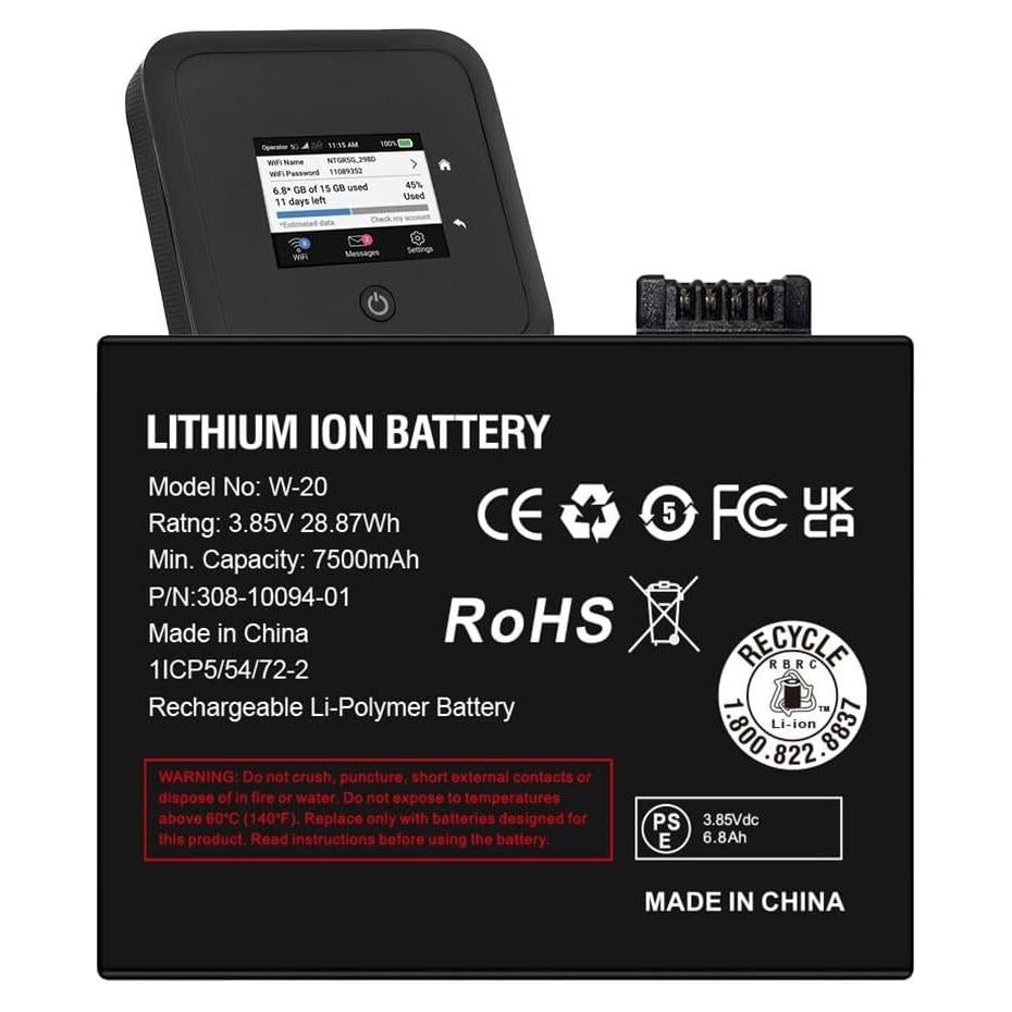 Batería W-20 7500mAh para Netgear Nighthawk 5G Hotspot