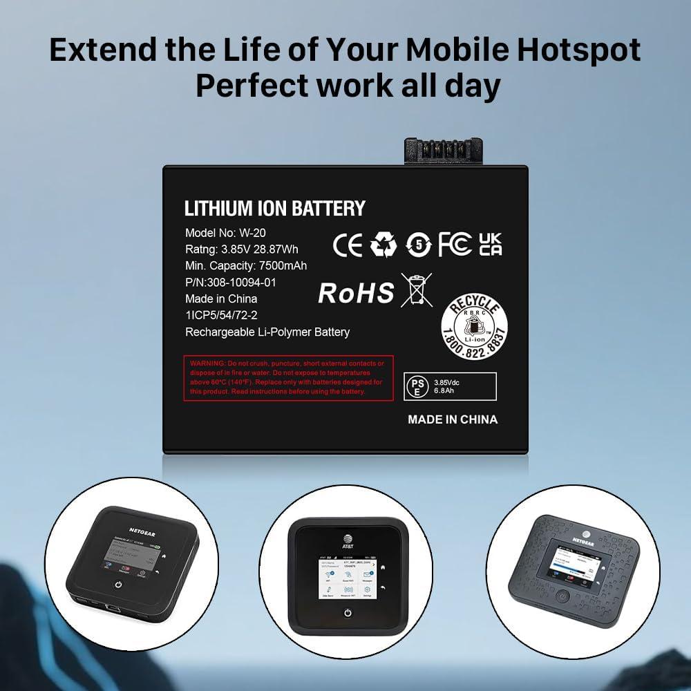 Batería W-20 7500mAh para Netgear Nighthawk 5G Hotspot