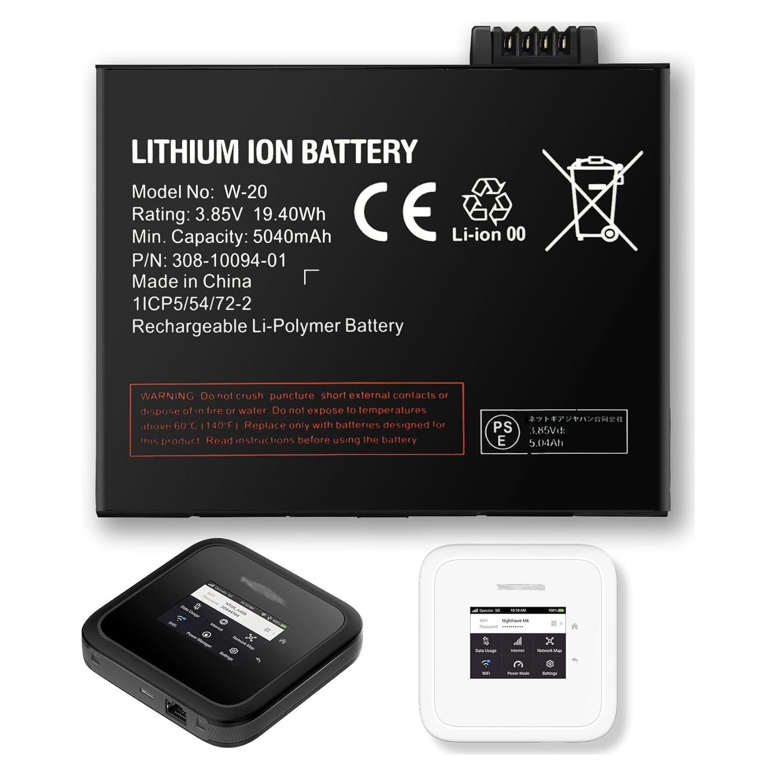 Batería de Reemplazo W-20 TGXJI 5040mAh para Netgear Nighthawk 5G