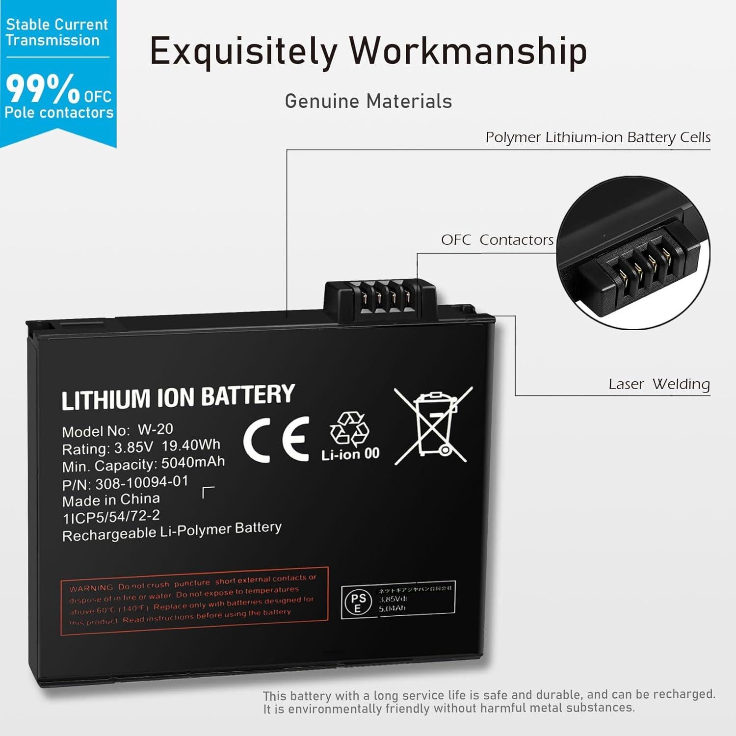 Batería de Reemplazo W-20 TGXJI 5040mAh para Netgear Nighthawk 5G