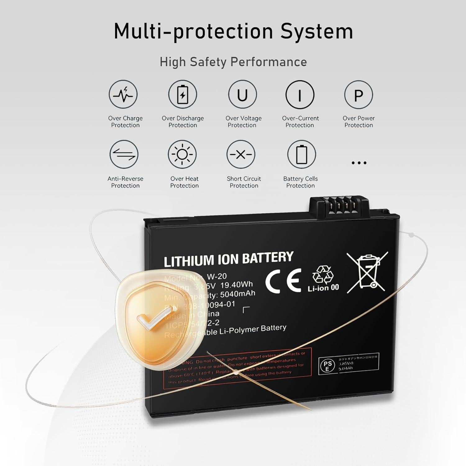 Batería de Reemplazo W-20 TGXJI 5040mAh para Netgear Nighthawk 5G