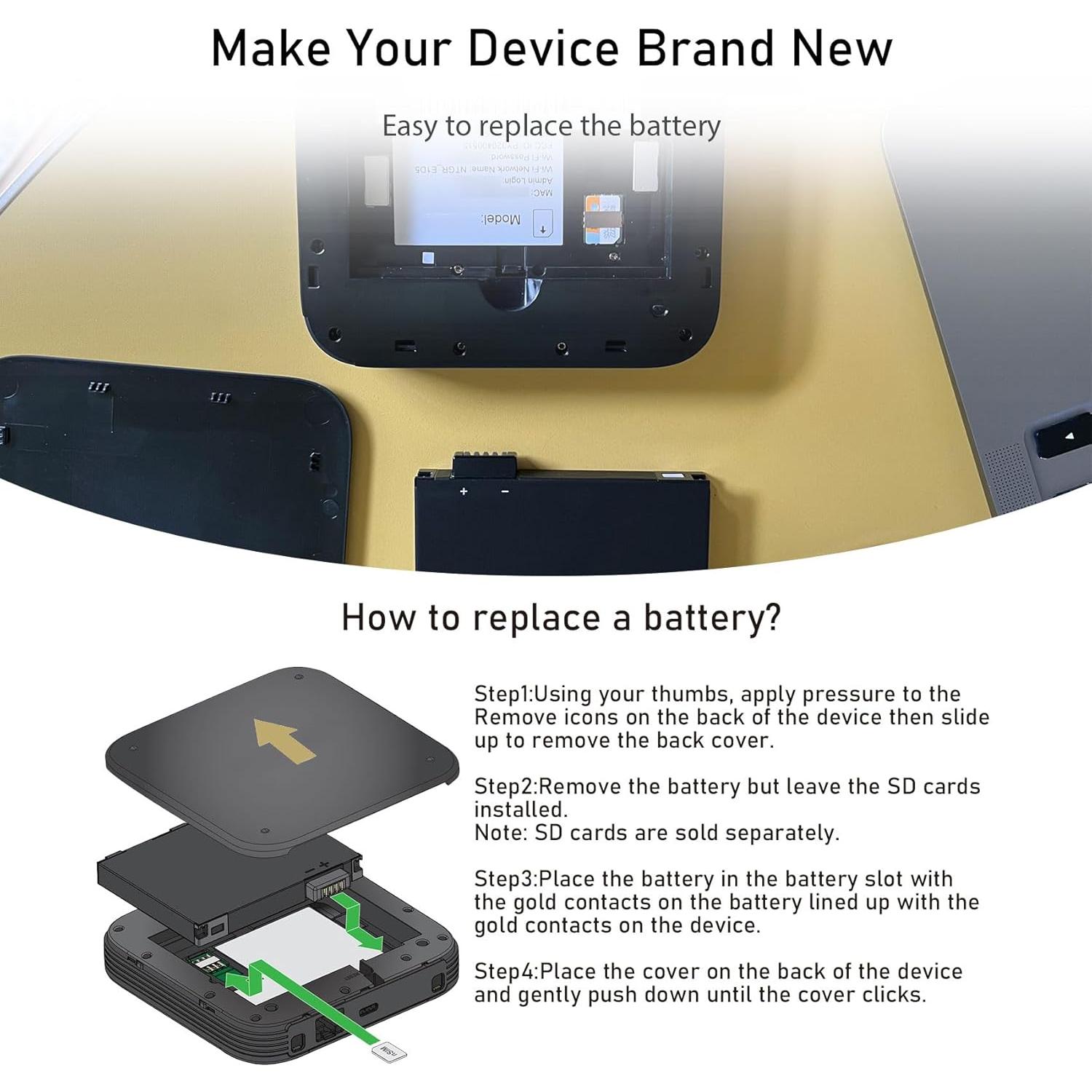 Batería de Reemplazo W-20 TGXJI 5040mAh para Netgear Nighthawk 5G