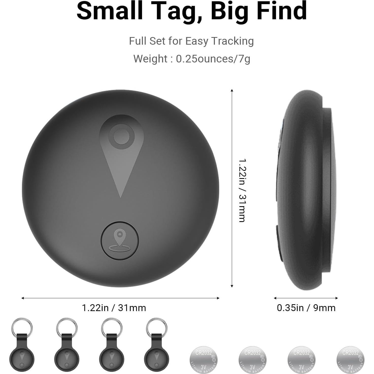 Rastreador Bluetooth iXTRA Finder Tag F18B 4 Pack Negro