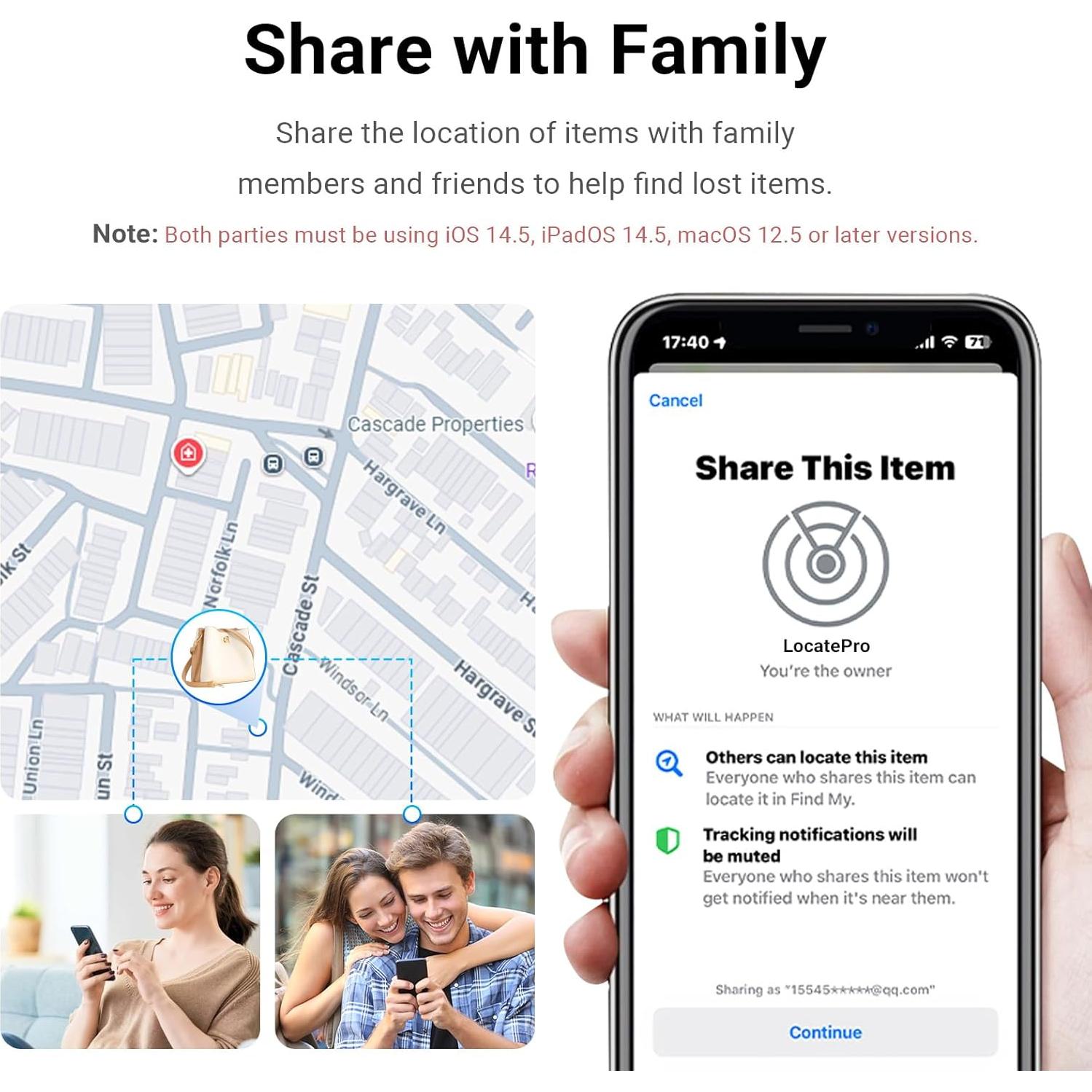 Rastreador Bluetooth iXTRA Finder Tag F18B 4 Pack Negro