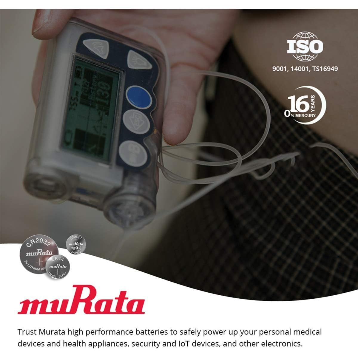 Baterías Alcalinas Murata LR43 AG12 1.5V (5 Unidades)