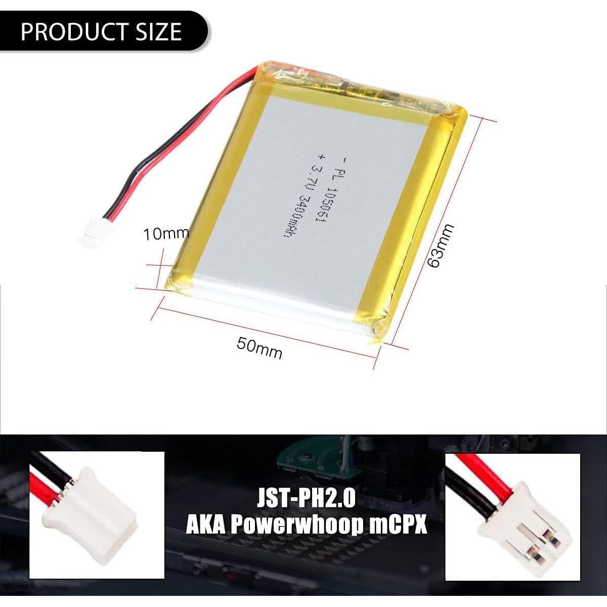 Batería de polímero de litio AKZYTUE 3.7V 3400mAh 105061