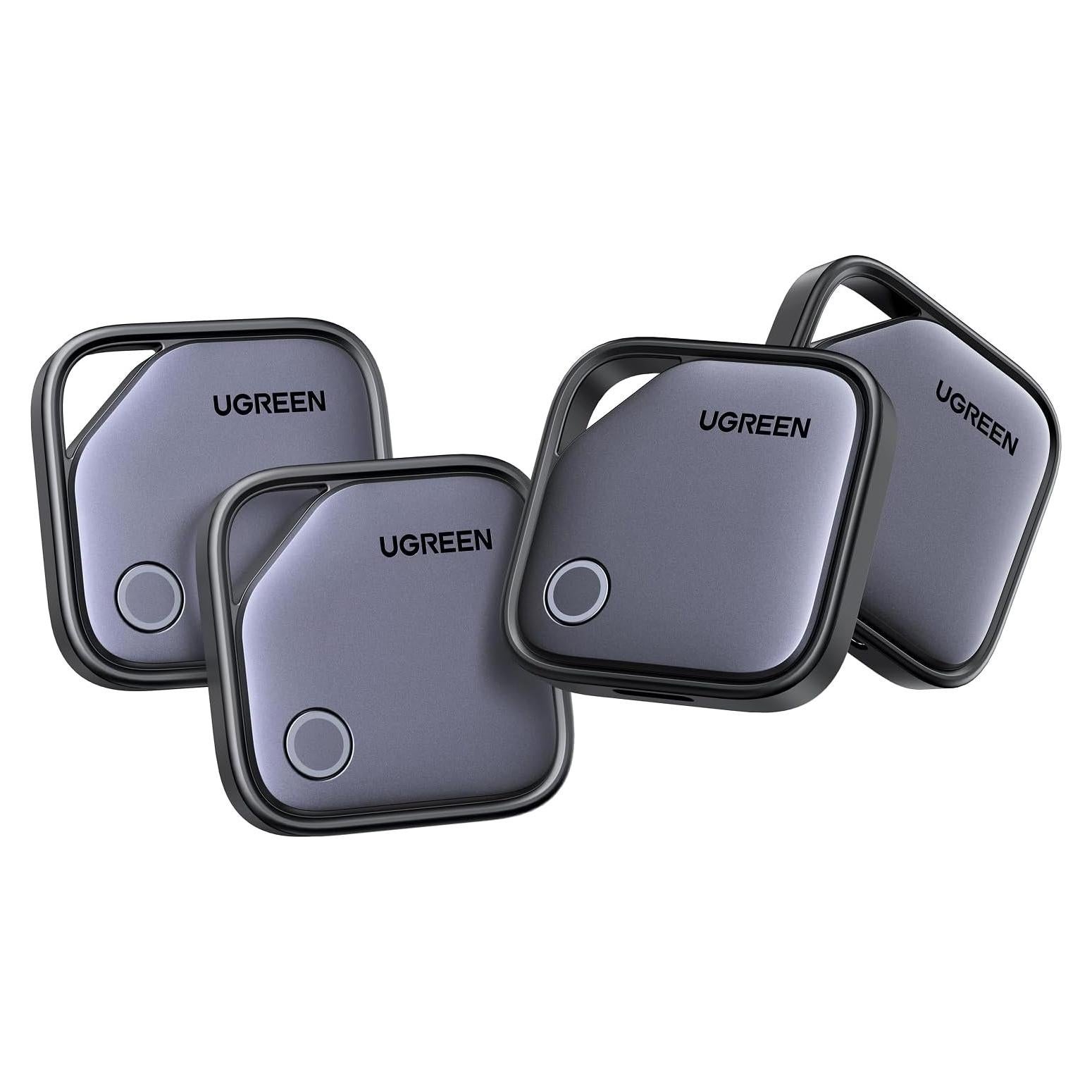 Etiqueta de Rastreo Bluetooth UGREEN FineTrack G - Carga USB-C, 1 Año Batería, Paquete de 4