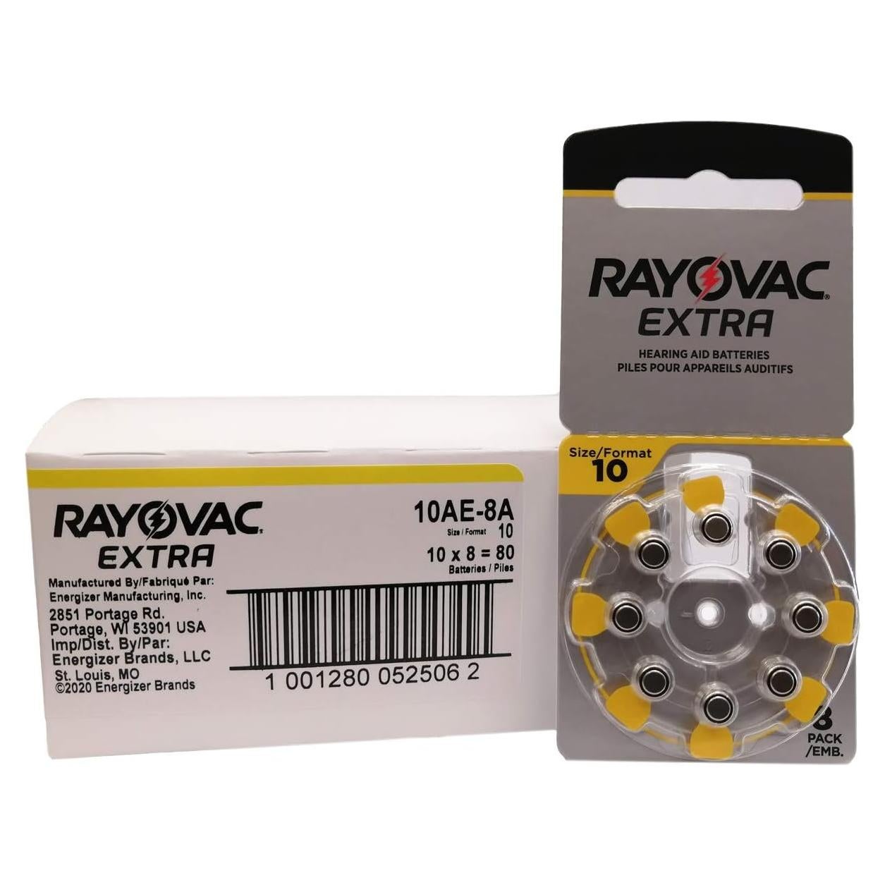 Baterías Rayovac Extra Tamaño 10 - 80 Unidades