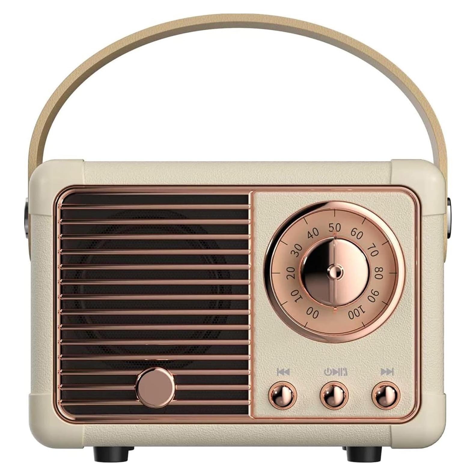 Altavoz Bluetooth Retro Baolira HM11 Beige Portátil 4.5W