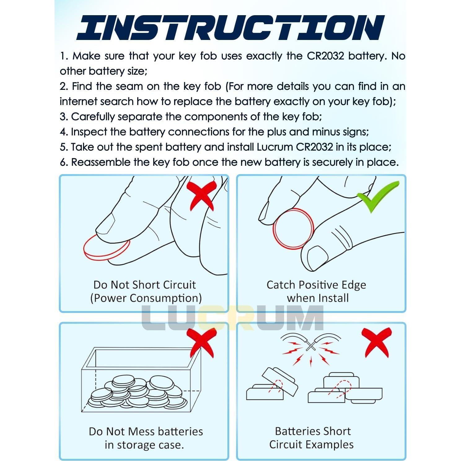 Batería CR2032 Lucrum para Llave BMW y Mini 2014-2025 - 2 Pcs