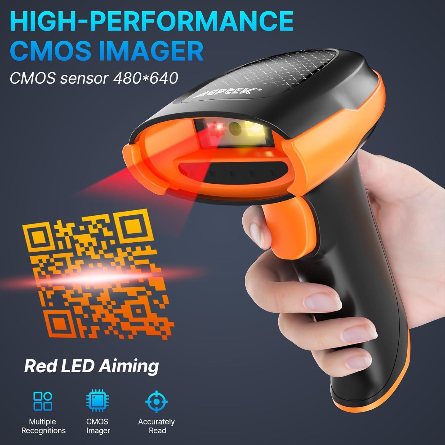 Escáner de Código de Barras Inalámbrico AGPTEK 2D/1D Bluetooth