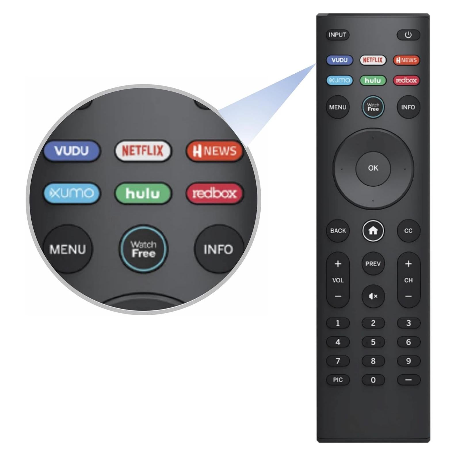 Control Remoto Universal Vizio XRT140 para Televisores LED 4K