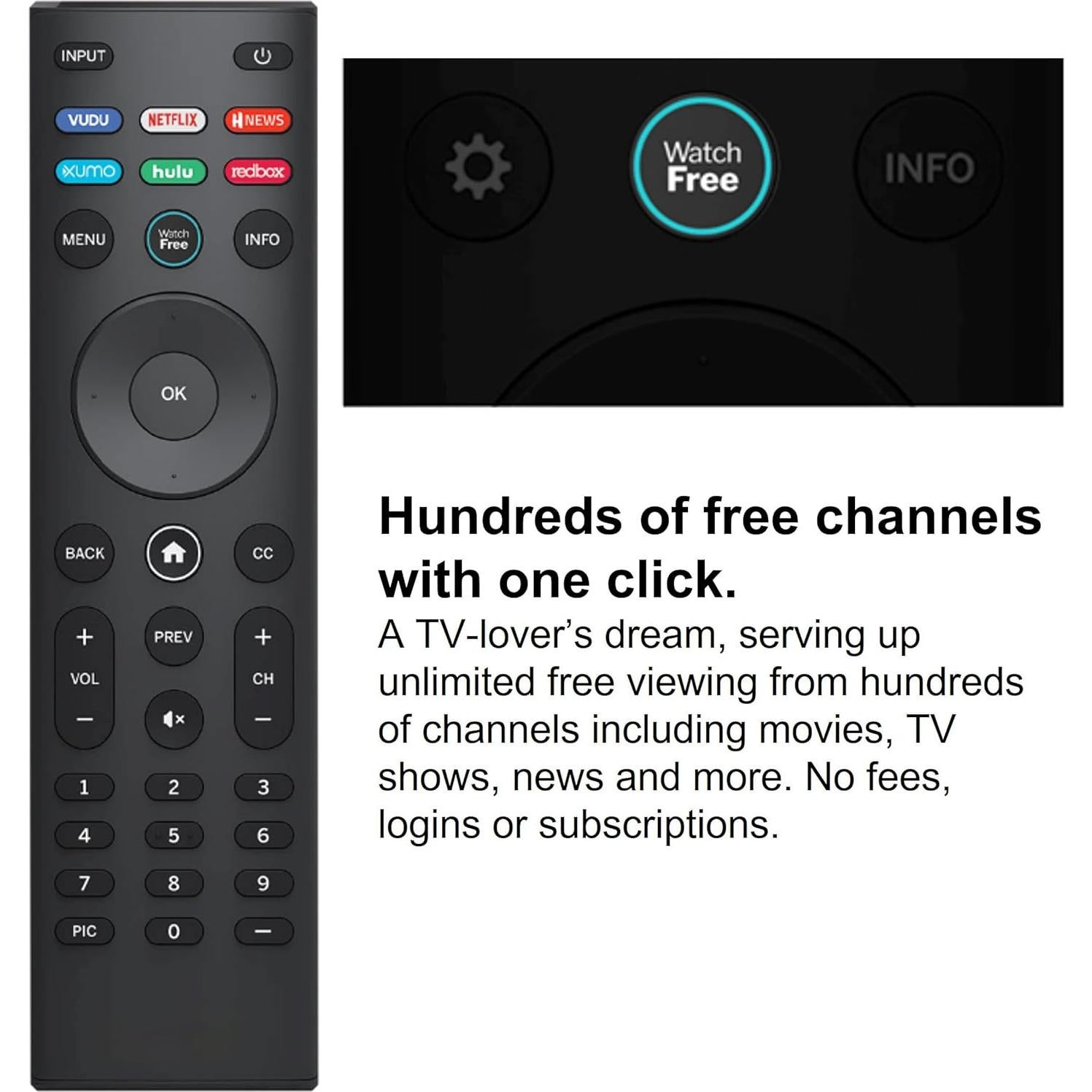 Control Remoto Universal Vizio XRT140 para Televisores LED 4K