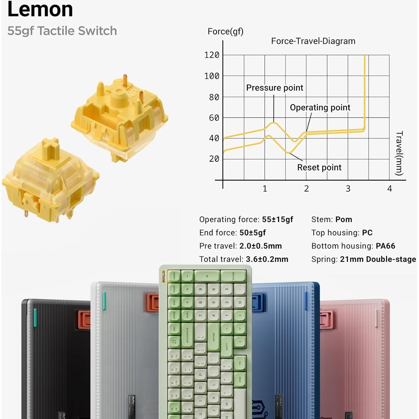 Teclado Inalámbrico NuPhy Halo96 V2 96% RGB Azul