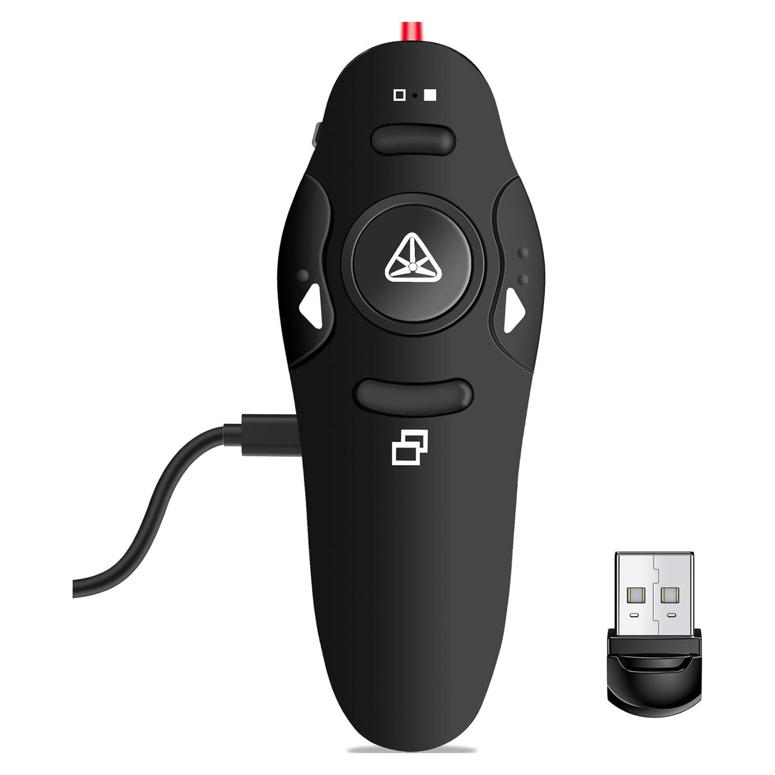 Controlador de Presentación Inalámbrico Quro RLP303 Rojo