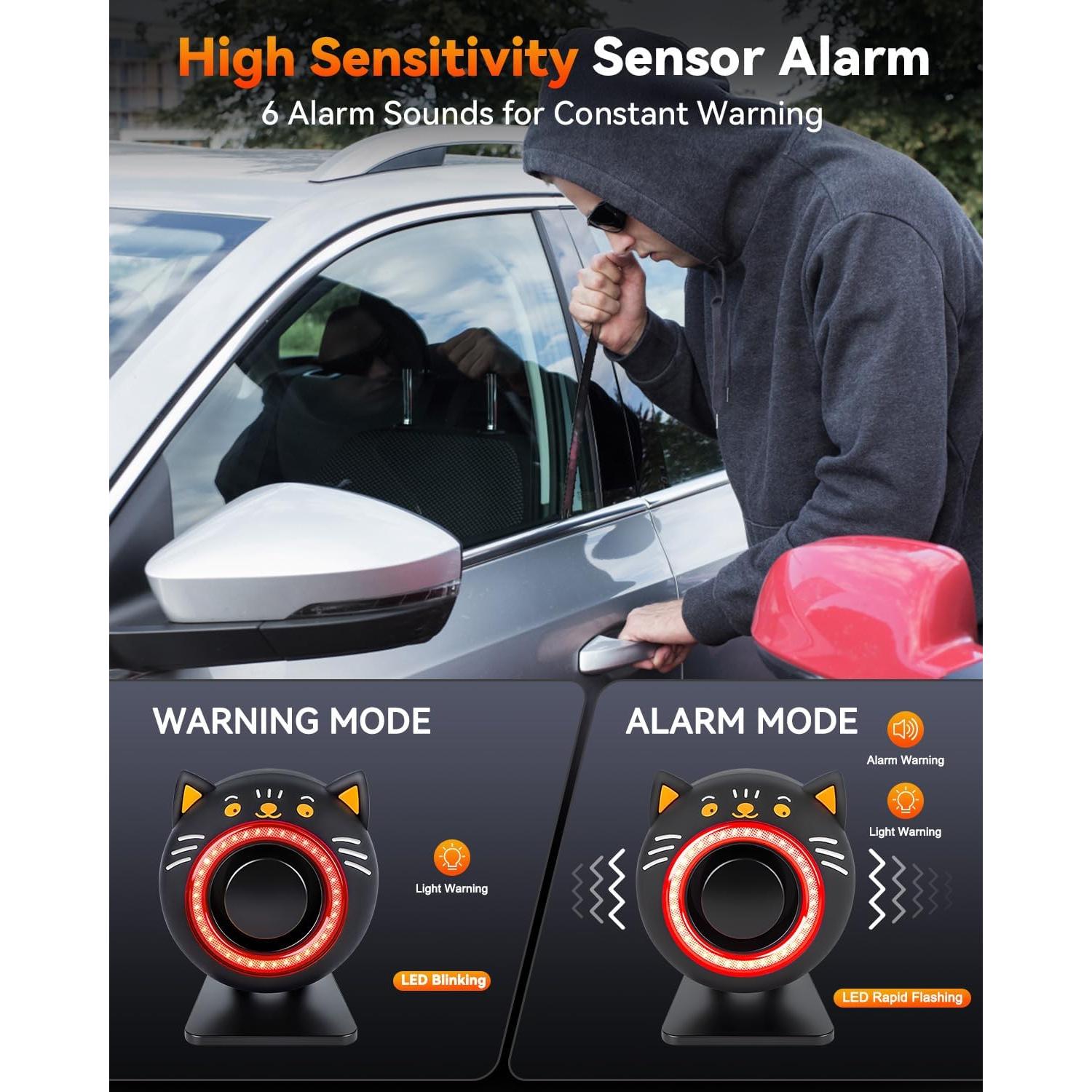 Sistema de Alarma Inalámbrico LNKERCO KS-SF33RS 120dB con Luz Roja