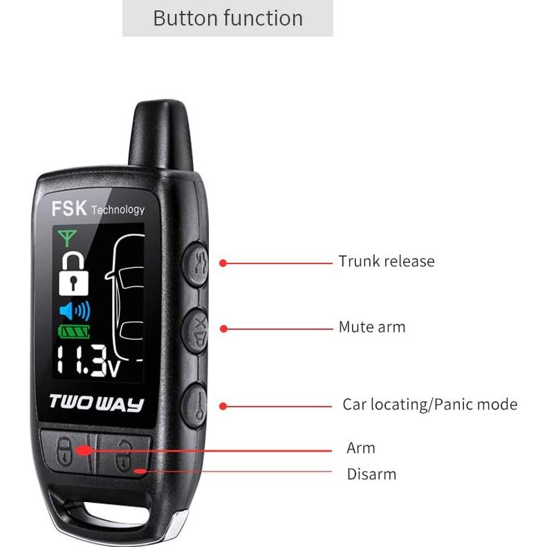 Sistema de Alarma para Automóvil EASYGUARD EC206-B 2 Vías LCD